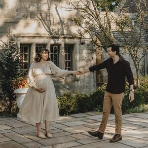 A line cottagecore midi/maxi maternity dress XL